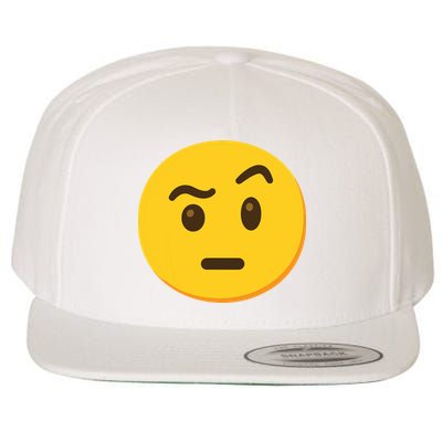 Emoticon Face With Raised Eyebrow Gift Wool Snapback Cap