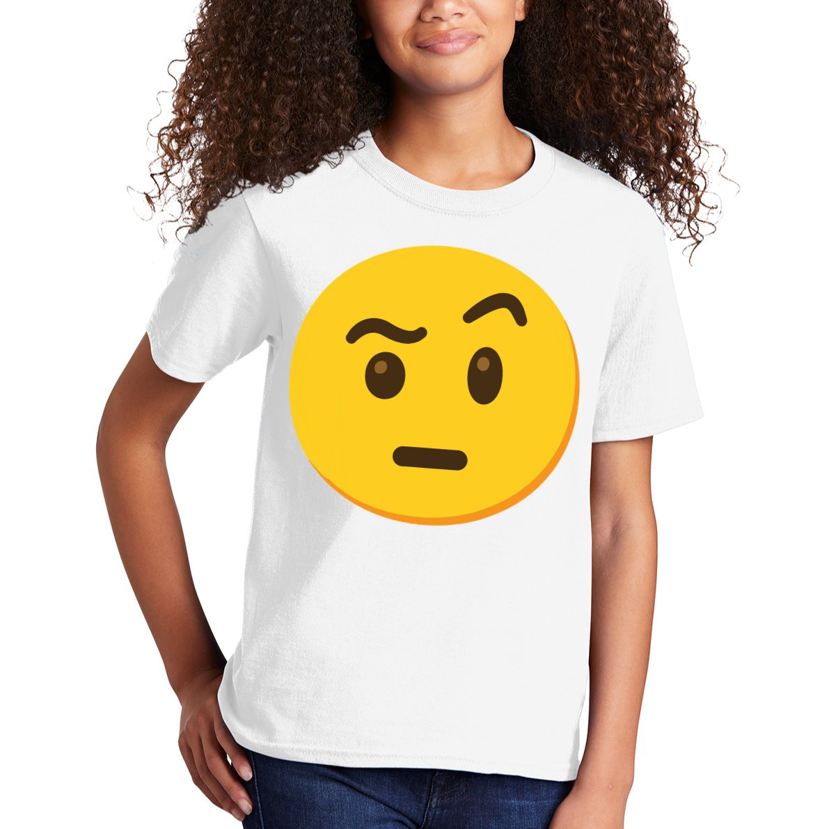 Emoticon Face With Raised Eyebrow Gift Kids T-Shirt