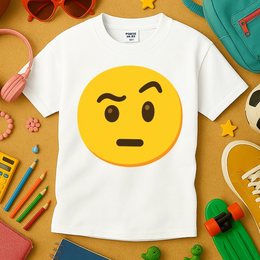 Emoticon Face With Raised Eyebrow Gift Kids T-Shirt