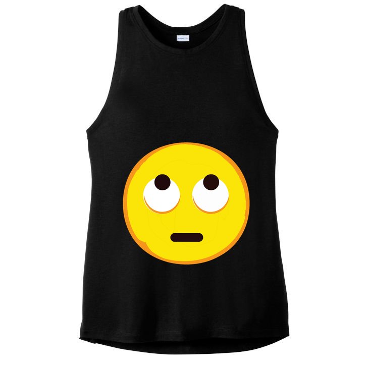 Emoticon Face With Rolling Eyes Eye Roll Emoticon Gift Ladies PosiCharge Tri-Blend Wicking Tank