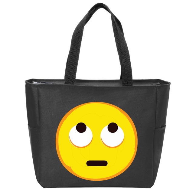 Emoticon Face With Rolling Eyes Eye Roll Emoticon Gift Zip Tote Bag