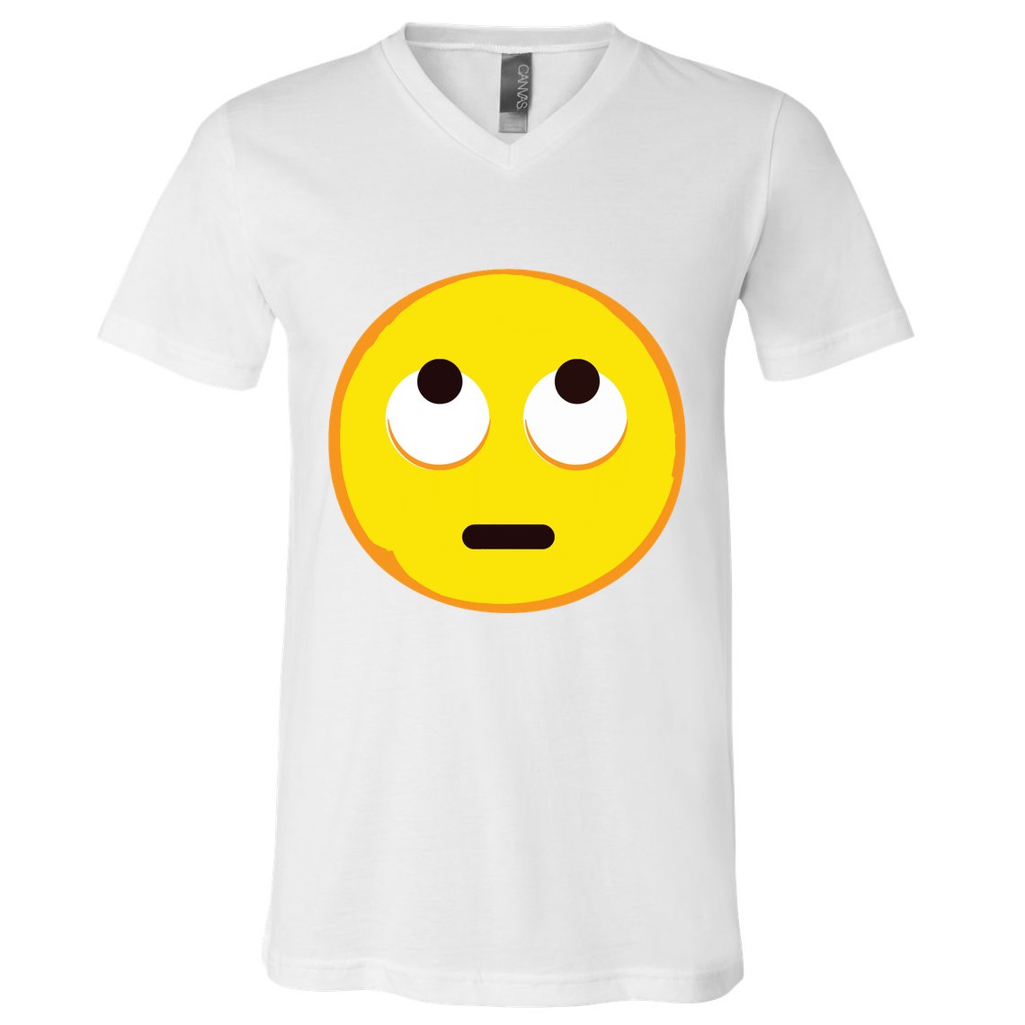 Emoticon Face With Rolling Eyes Eye Roll Emoticon Gift V-Neck T-Shirt