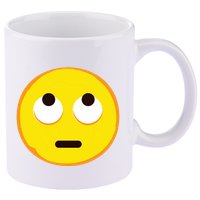 Emoticon Face With Rolling Eyes Eye Roll Emoticon Gift 11oz C Handle Ceramic Mug