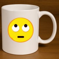 Emoticon Face With Rolling Eyes Eye Roll Emoticon Gift 11oz C Handle Ceramic Mug