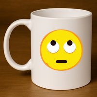 Emoticon Face With Rolling Eyes Eye Roll Emoticon Gift 11oz C Handle Ceramic Mug