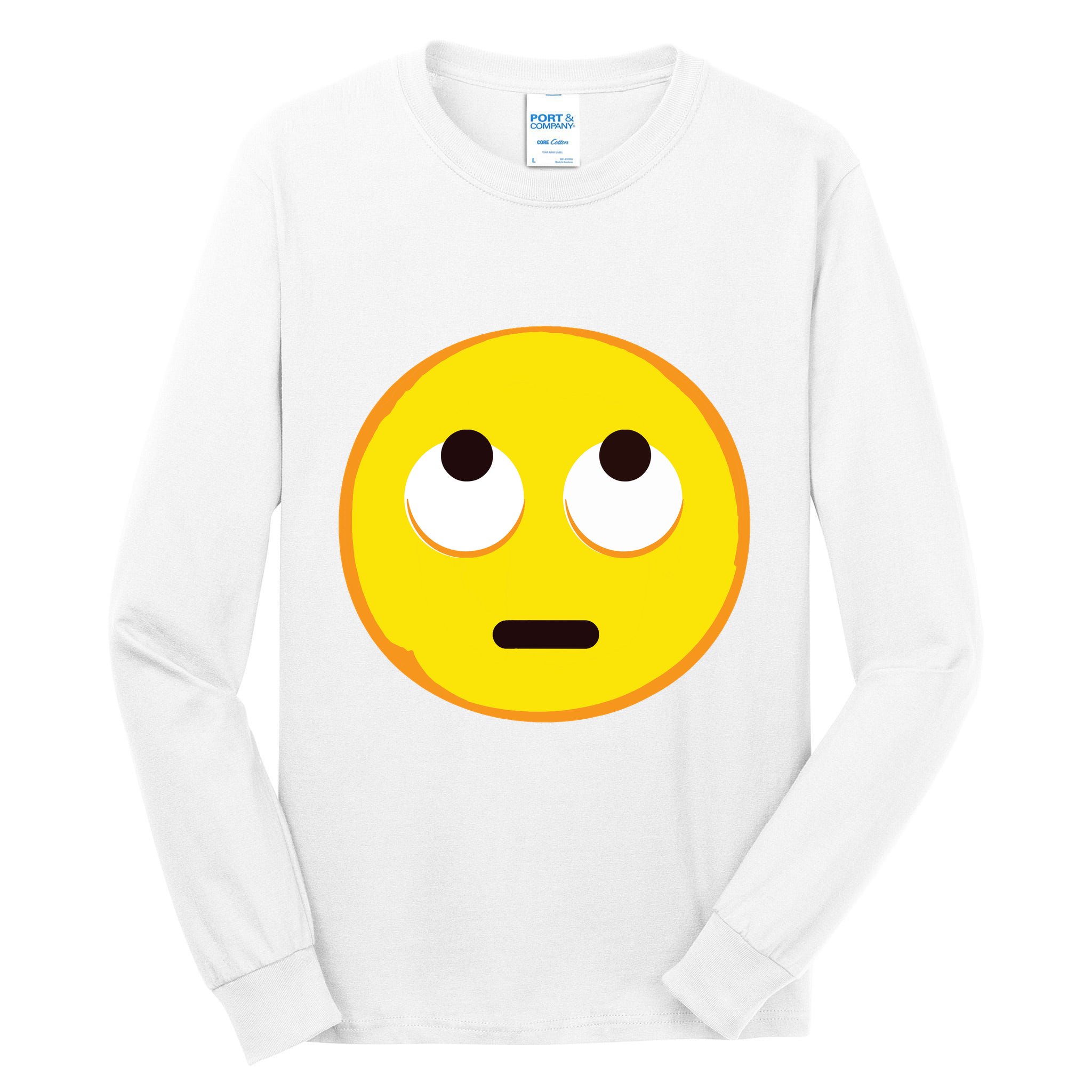 Emoticon Face With Rolling Eyes Eye Roll Emoticon Gift Tall Long Sleeve T-Shirt