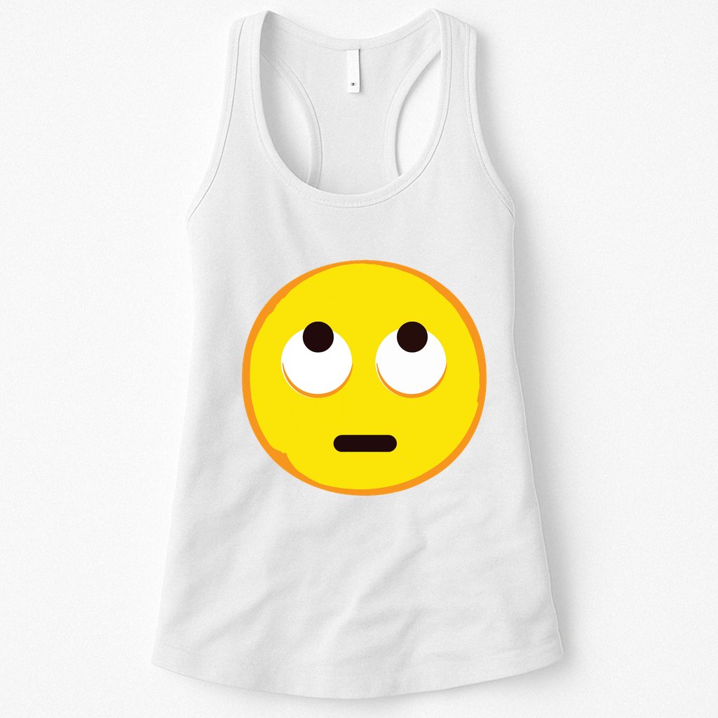 Emoticon Face With Rolling Eyes Eye Roll Emoticon Gift Womens Tank Top