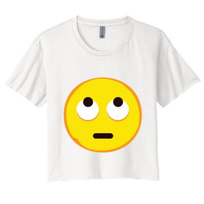Emoticon Face With Rolling Eyes Eye Roll Emoticon Gift Crop Top