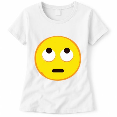 Emoticon Face With Rolling Eyes Eye Roll Emoticon Gift Womens T-Shirt