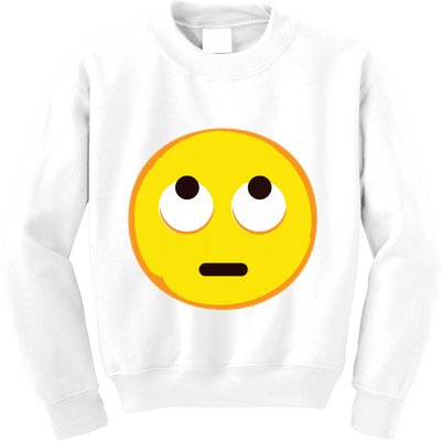 Emoticon Face With Rolling Eyes Eye Roll Emoticon Gift Kids Sweatshirt
