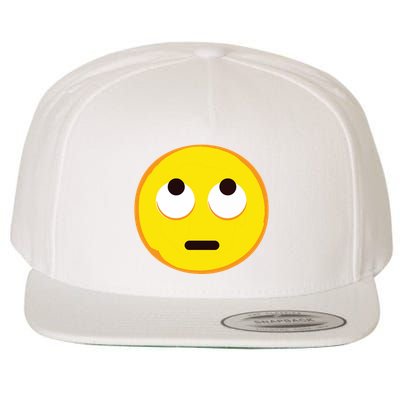 Emoticon Face With Rolling Eyes Eye Roll Emoticon Gift Wool Snapback Cap