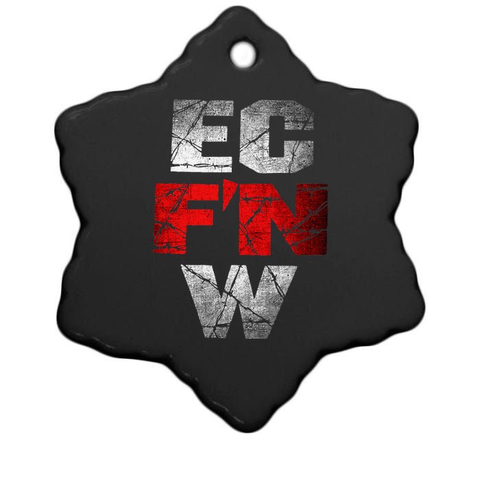 Ec FN W Extreme Championship Wrestling Ceramic Star Ornament