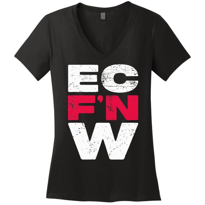 Ec FN W Wrestling Championship Wrestler Fighter Women's V-Neck T-Shirt