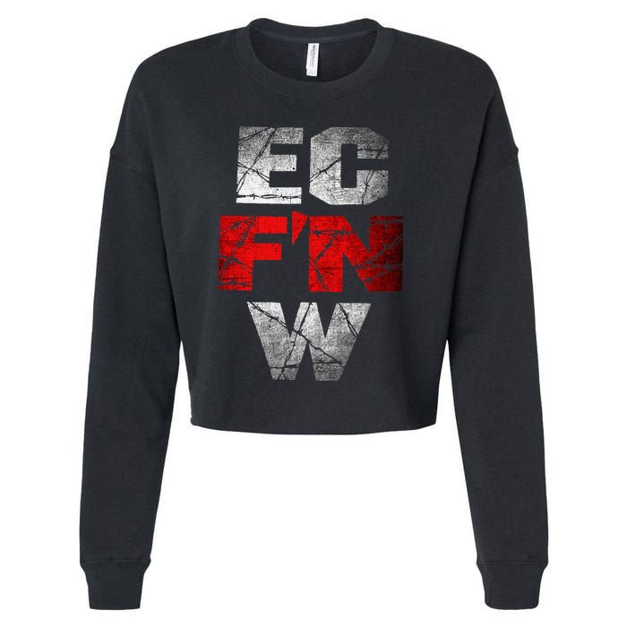 Ec FN W Extreme Championship Wrestling Ecw Cropped Pullover Crew