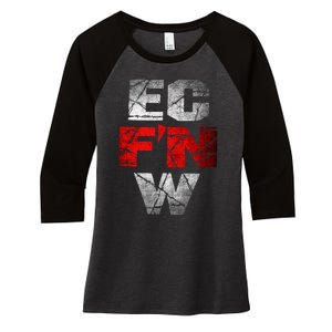 Ec FN W Extreme Championship Wrestling Ecw Women's Tri-Blend 3/4-Sleeve Raglan Shirt