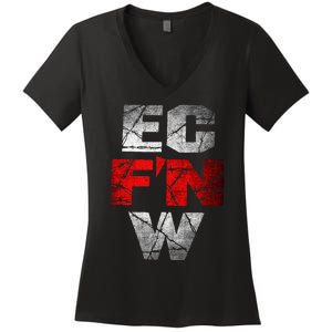 Ec FN W Extreme Championship Wrestling Ecw Women's V-Neck T-Shirt