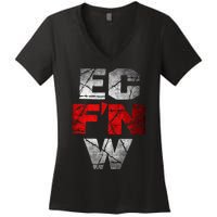 Ec FN W Extreme Championship Wrestling Ecw Women's V-Neck T-Shirt