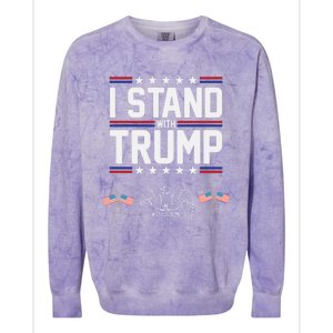 Eagle Graphic American Flag I Stand With Trump Gift Colorblast Crewneck Sweatshirt