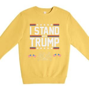 Eagle Graphic American Flag I Stand With Trump Gift Premium Crewneck Sweatshirt