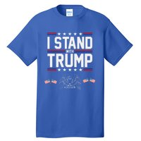 Eagle Graphic American Flag I Stand With Trump Gift Tall T-Shirt