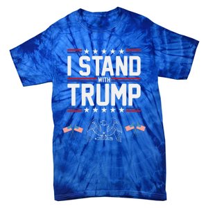 Eagle Graphic American Flag I Stand With Trump Gift Tie-Dye T-Shirt