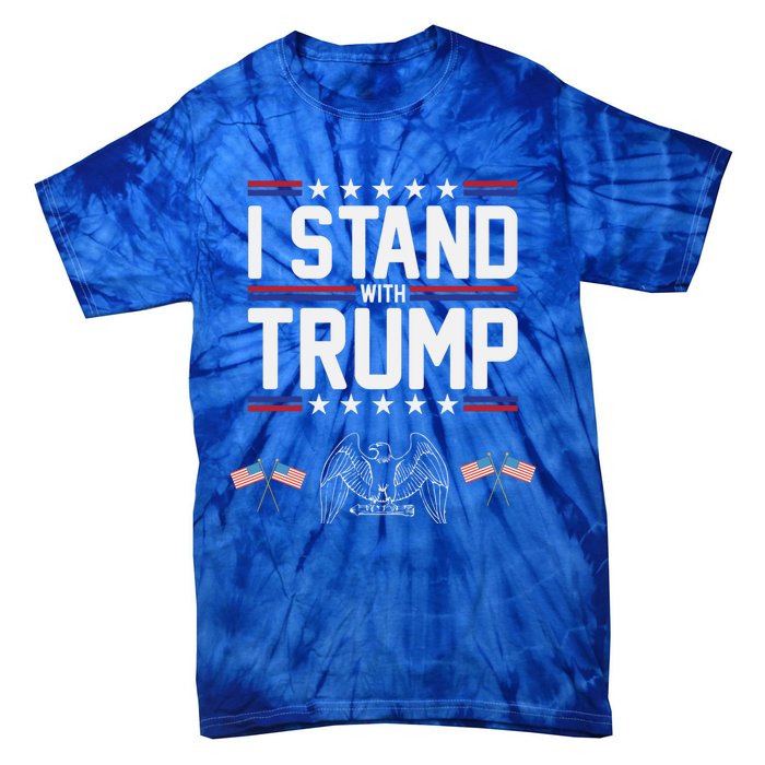 Eagle Graphic American Flag I Stand With Trump Gift Tie-Dye T-Shirt