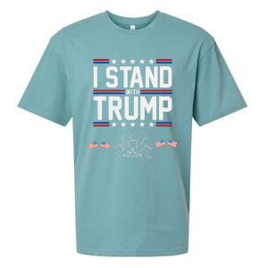 Eagle Graphic American Flag I Stand With Trump Gift Sueded Cloud Jersey T-Shirt