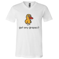 Embroidered Got Any Grapes Duck V-Neck T-Shirt