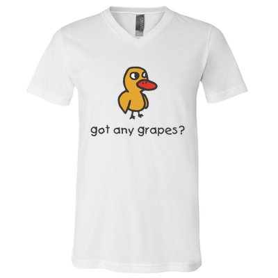 Embroidered Got Any Grapes Duck V-Neck T-Shirt