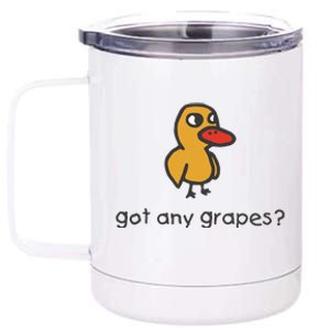 Embroidered Got Any Grapes Duck 12 oz Stainless Steel Tumbler Cup