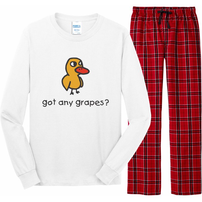 Embroidered Got Any Grapes Duck Long Sleeve Pajama Set