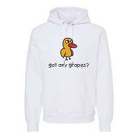 Embroidered Got Any Grapes Duck Premium Hoodie