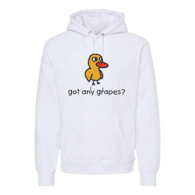 Embroidered Got Any Grapes Duck Premium Hoodie