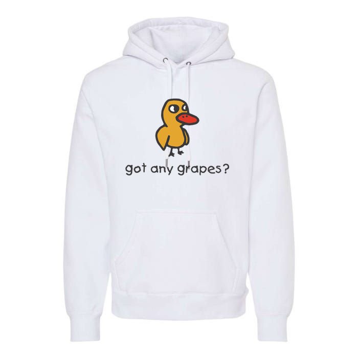 Embroidered Got Any Grapes Duck Premium Hoodie