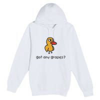 Embroidered Got Any Grapes Duck Premium Pullover Hoodie