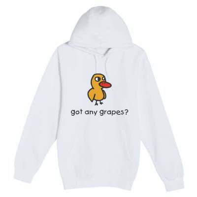 Embroidered Got Any Grapes Duck Premium Pullover Hoodie