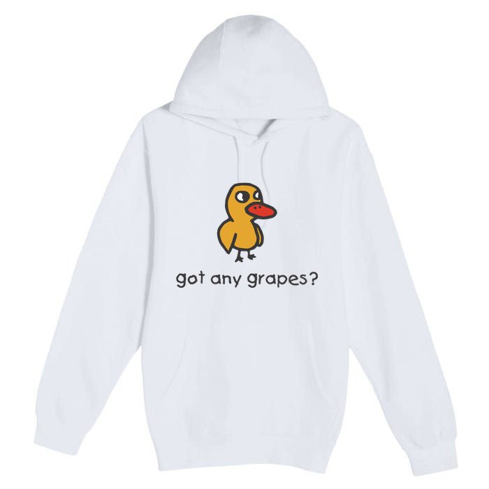 Embroidered Got Any Grapes Duck Premium Pullover Hoodie