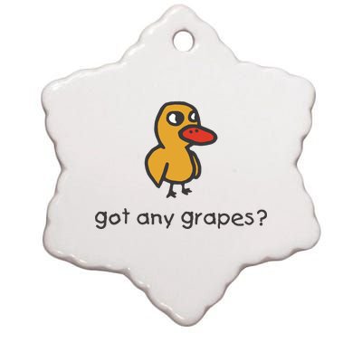 Embroidered Got Any Grapes Duck Ceramic Star Ornament