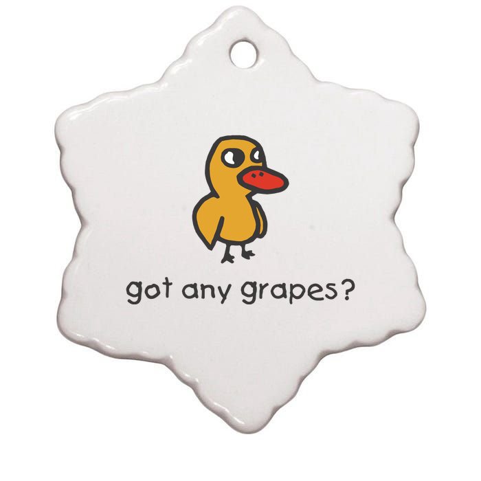 Embroidered Got Any Grapes Duck Ceramic Star Ornament