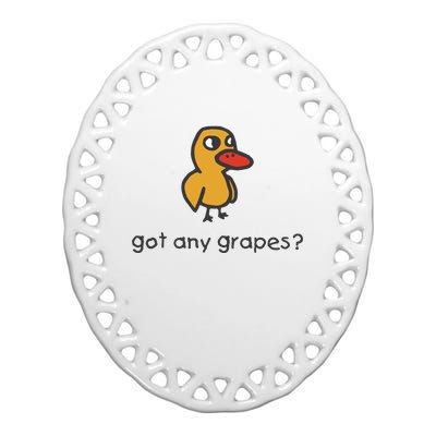 Embroidered Got Any Grapes Duck Ceramic Oval Ornament