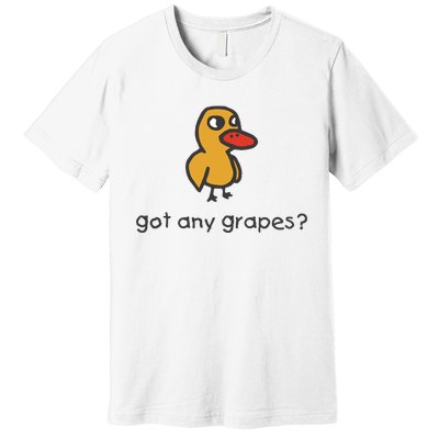 Embroidered Got Any Grapes Duck Premium T-Shirt