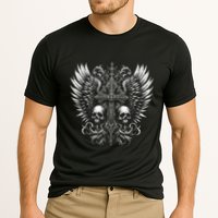 Emo Grunge Aesthetic Alt Goth Skull Cross Gothic Cooling Performance Crew T-Shirt