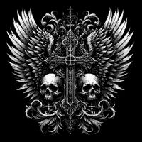 Emo Grunge Aesthetic Alt Goth Skull Cross Gothic Cooling Performance Crew T-Shirt