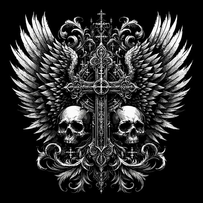 Emo Grunge Aesthetic Alt Goth Skull Cross Gothic Cooling Performance Crew T-Shirt