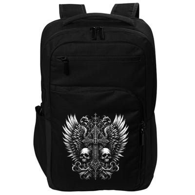 Emo Grunge Aesthetic Alt Goth Skull Cross Gothic Impact Tech Backpack