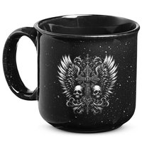 Emo Grunge Aesthetic Alt Goth Skull Cross Gothic 15oz Campfire Ceramic Mug