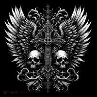 Emo Grunge Aesthetic Alt Goth Skull Cross Gothic Flatbill Hat