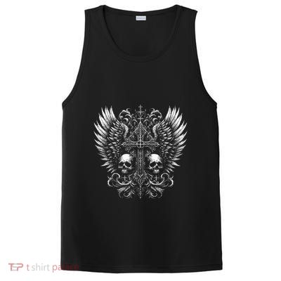 Emo Grunge Aesthetic Alt Goth Skull Cross Gothic PosiCharge Competitor Tank