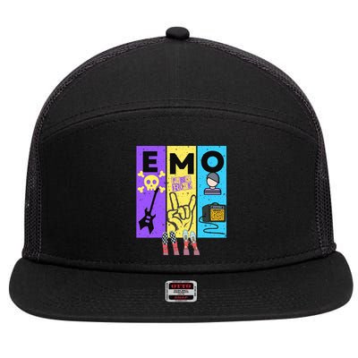 Emo Grunge Alternative Style  7 Panel Mesh Trucker Snapback Hat