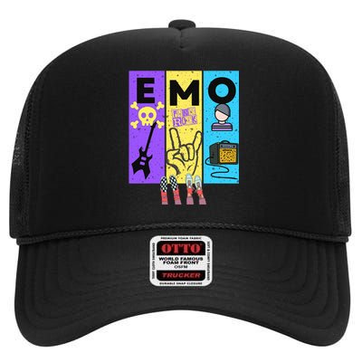 Emo Grunge Alternative Style  High Crown Mesh Back Trucker Hat